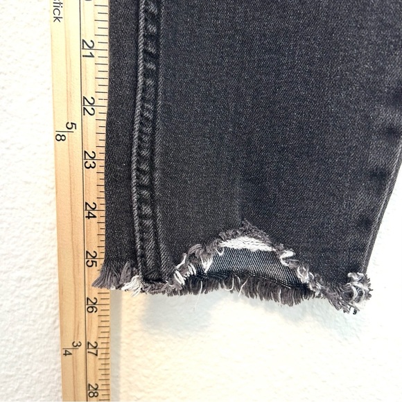 Free People Black Denim Jeans Pants Bella Swan Destroyed Hem Black Size 25 - Picture 11 of 13